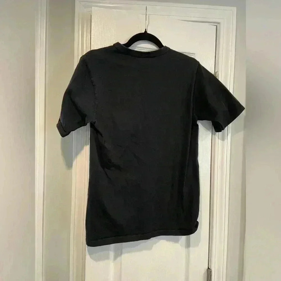 VTG Champion Men’s Black Large Logo Appliqué Short Sleeve Crew Tee Shirt Size S - Picture 8 of 10